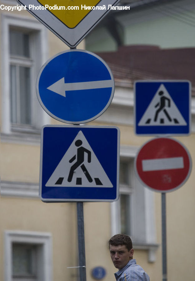 People, Person, Human, Road Sign, Sign, Street Sign, Star Symbol