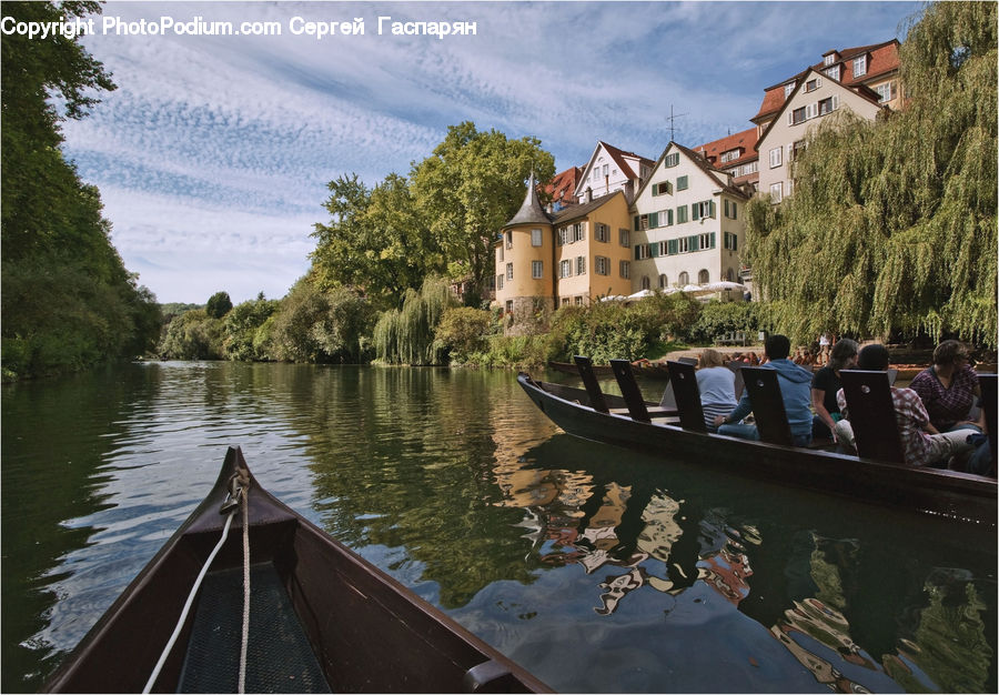 Plant, Potted Plant, Boat, Gondola, Watercraft, Canal, Outdoors
