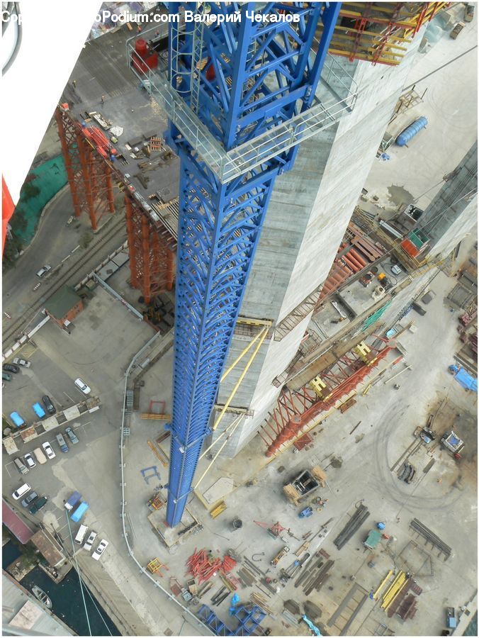 Intersection, Road, Architecture, Convention Center, City, Downtown, Aerial View