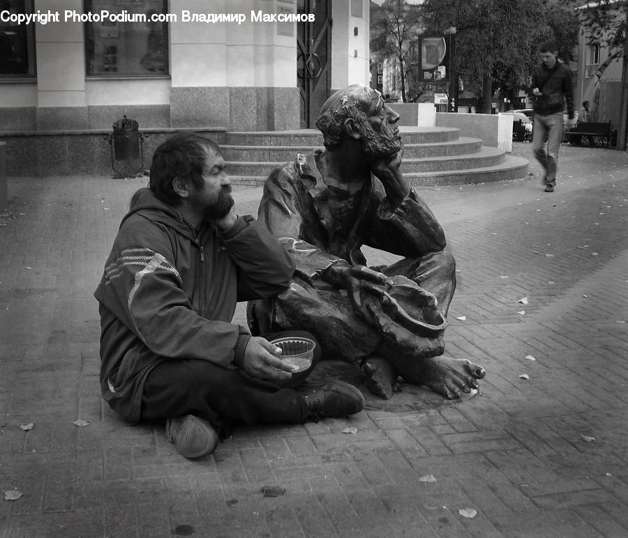 Art, Sculpture, Statue, People, Person, Human, Asleep