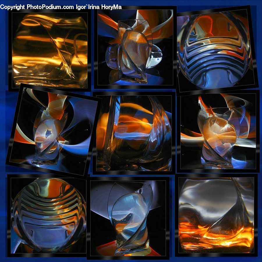 Collage, Poster, Glass, Art