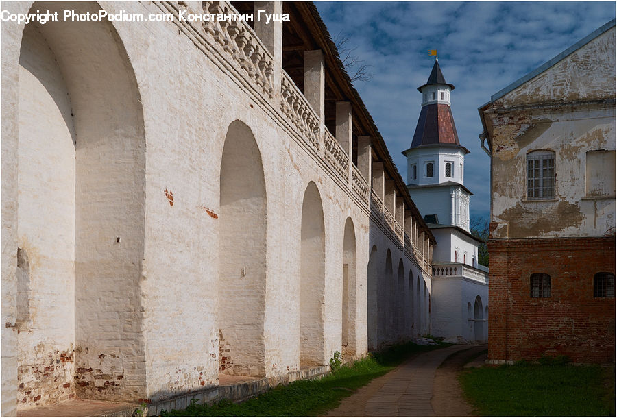Castle, Fort, Alley, Alleyway, Road, Street, Town