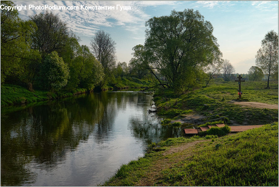 Canal, Outdoors, River, Water, Nature, Blossom, Flora