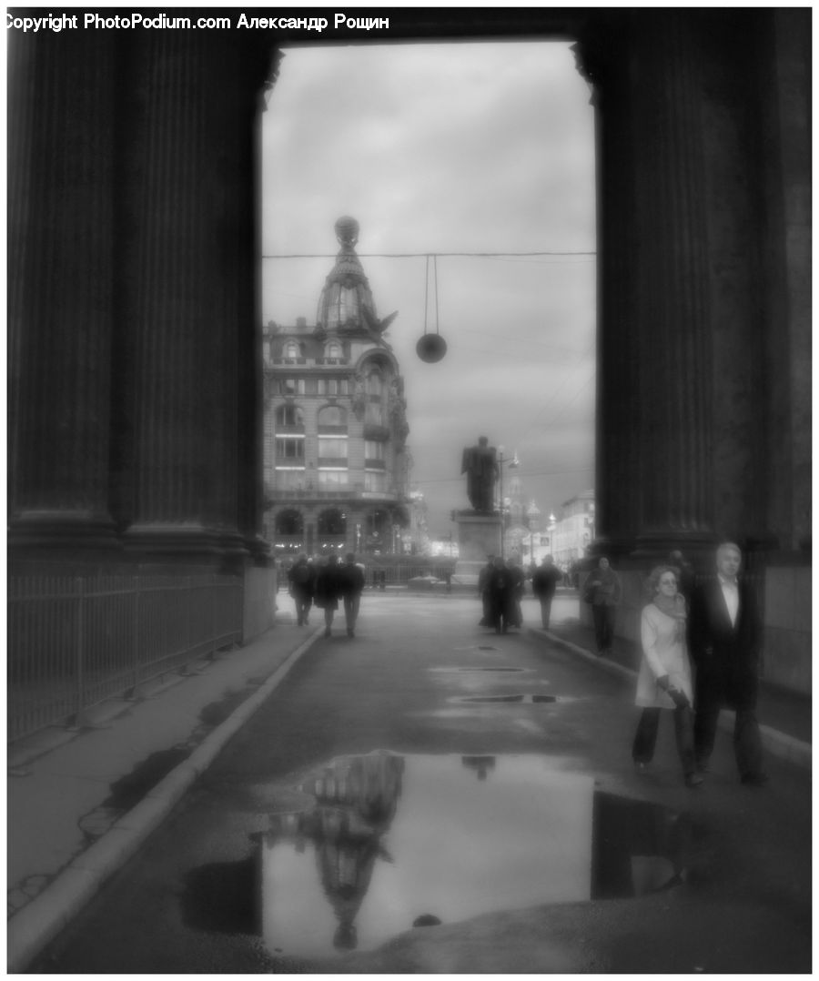 City, Downtown, Urban, X-Ray, Boardwalk, Path, Pavement