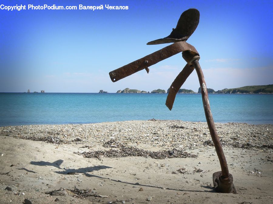 Anchor, Hook, Beach, Coast, Outdoors, Sea, Water