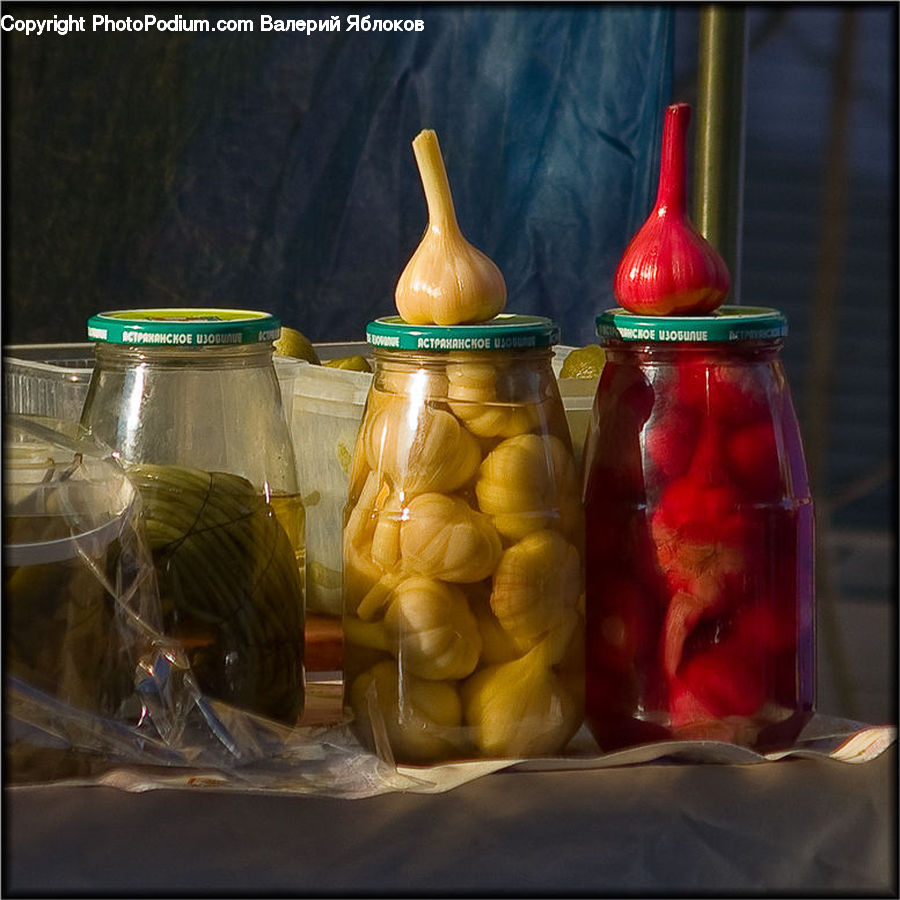 Glass, Pickle, Relish, Bell Pepper, Pepper, Produce, Vegetable