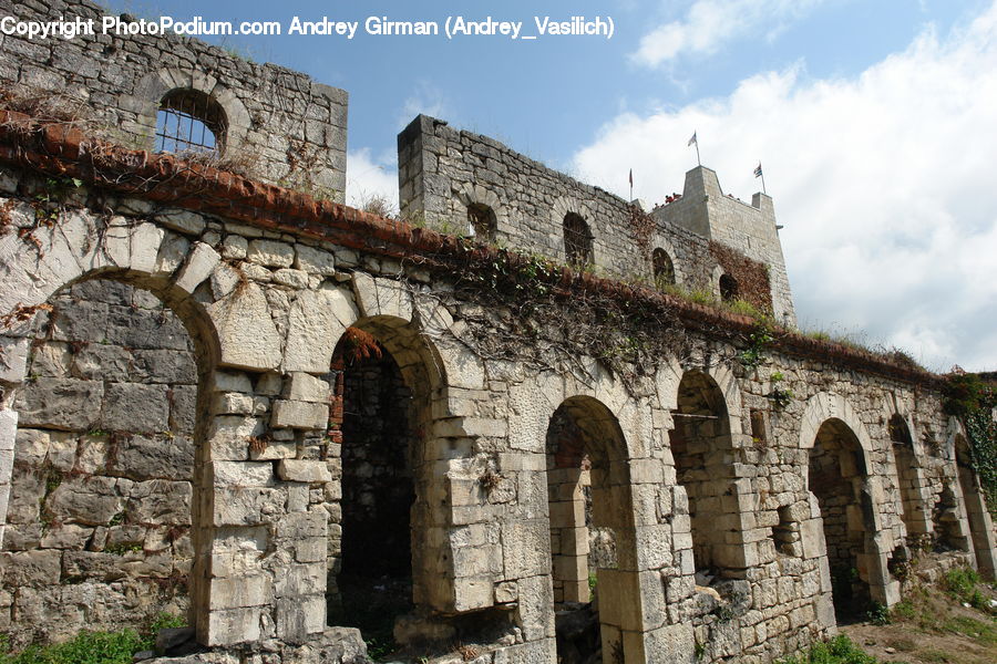 Ruins, Castle, Fort, People, Person, Human, Arch
