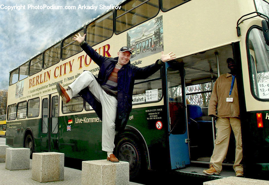 Human, People, Person, Bus, Vehicle, Bag, Double Decker Bus