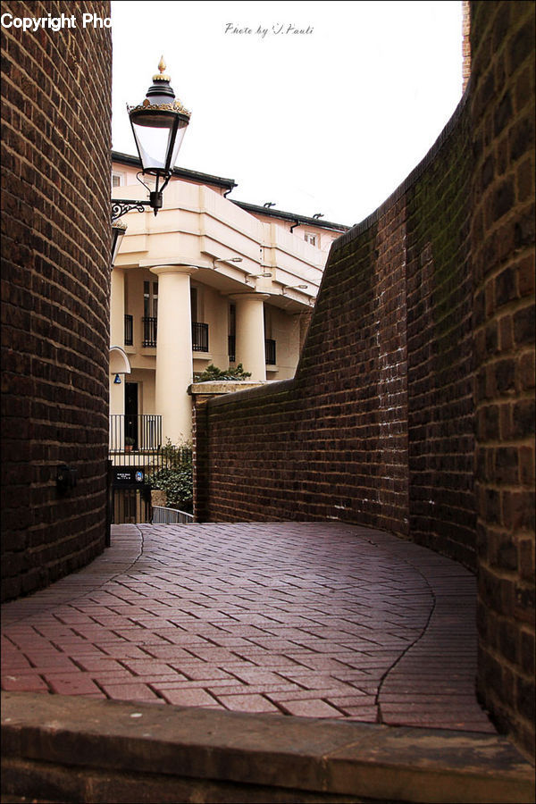 Brick, Patio, Flagstone, Cobblestone, Pavement, Walkway, Apartment Building