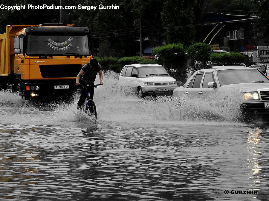 People, Person, Human, Flood, Bicycle, Bike, Cyclist