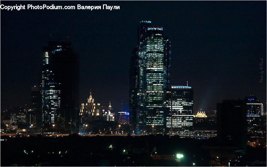 Night, Outdoors, City, Downtown, Metropolis, Urban, Architecture