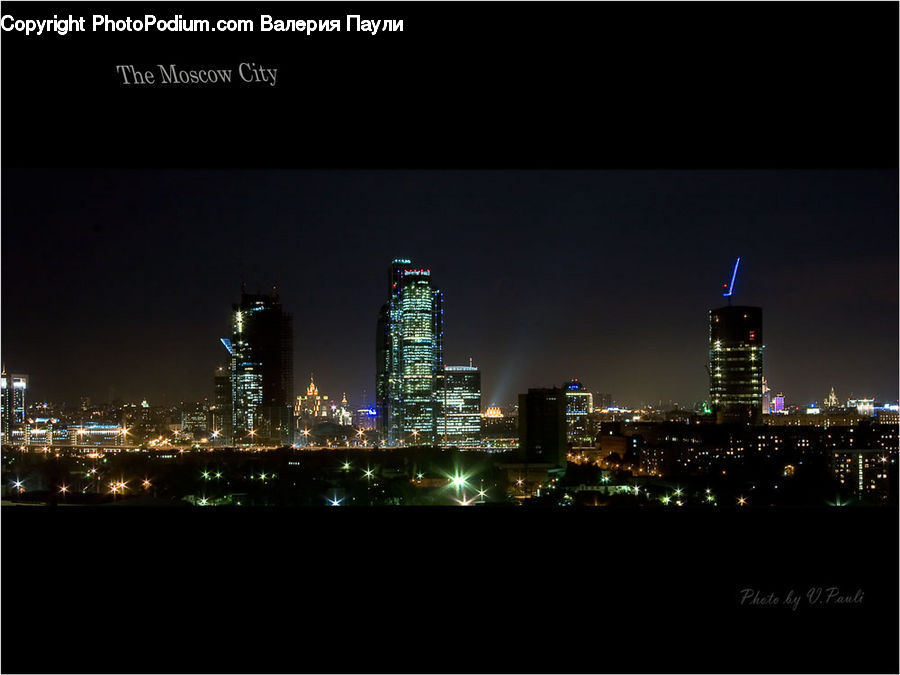 City, Downtown, Metropolis, Urban, Night, Outdoors, Building