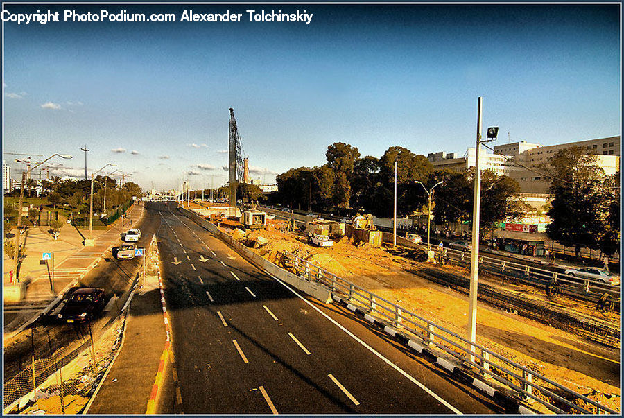 Freeway, Road, Intersection, Train, Vehicle, Highway, Lumber