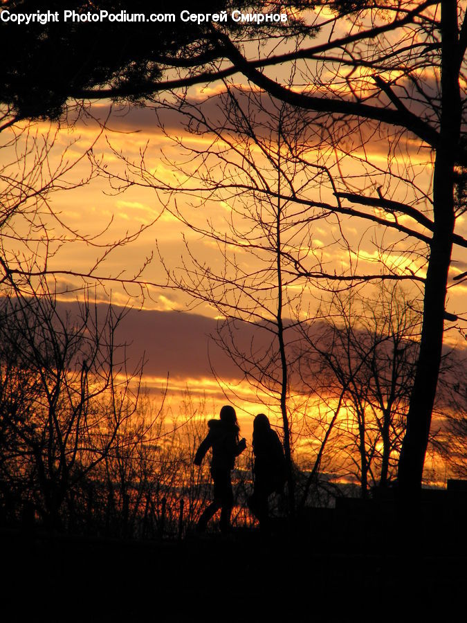 People, Person, Human, Silhouette, Dusk, Outdoors, Sky
