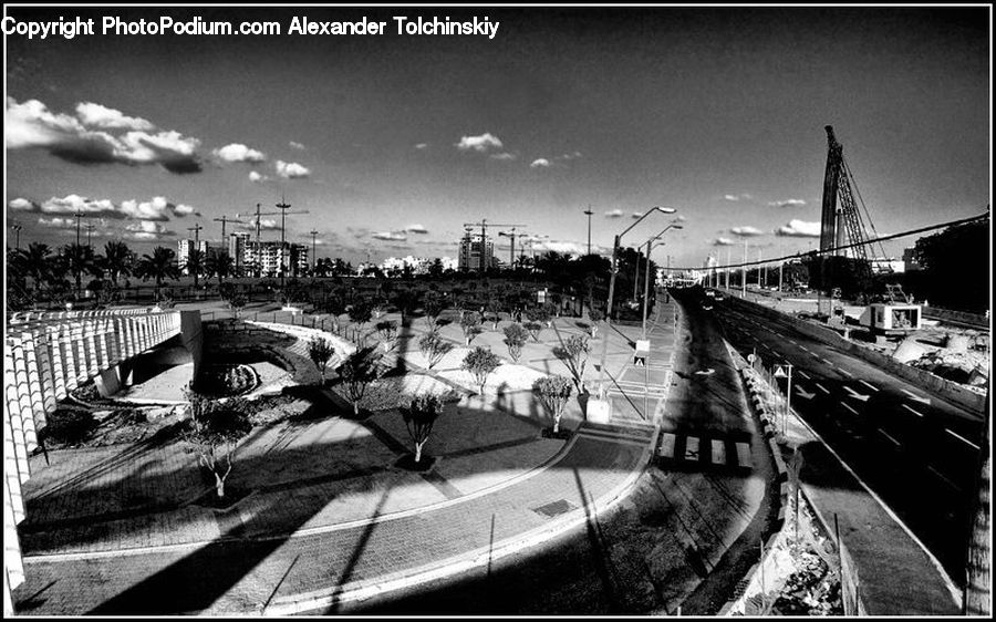 Plant, Potted Plant, Boat, Watercraft, Intersection, Road, Bridge