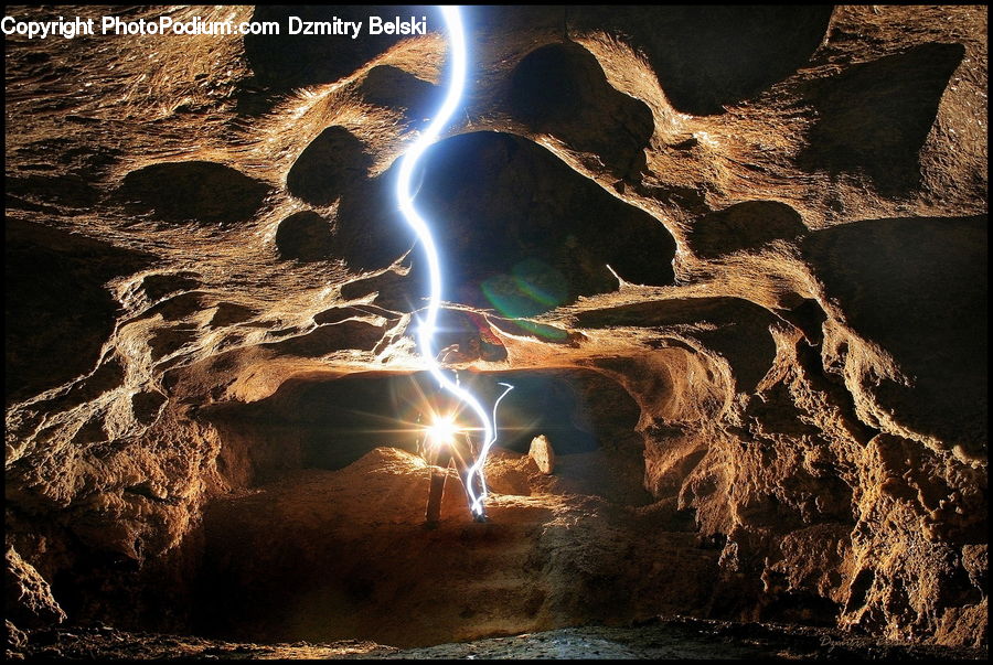 Fractal, Hole, Cave, Light, Fire, Flame, Outdoors