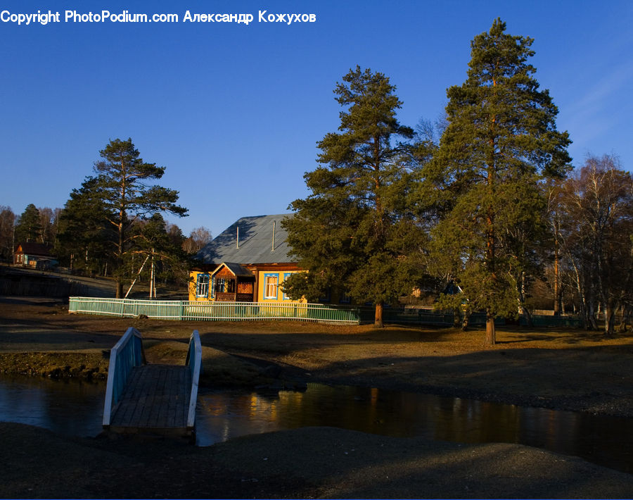 Playground, Building, Cottage, Housing, Bench, Villa, Chair