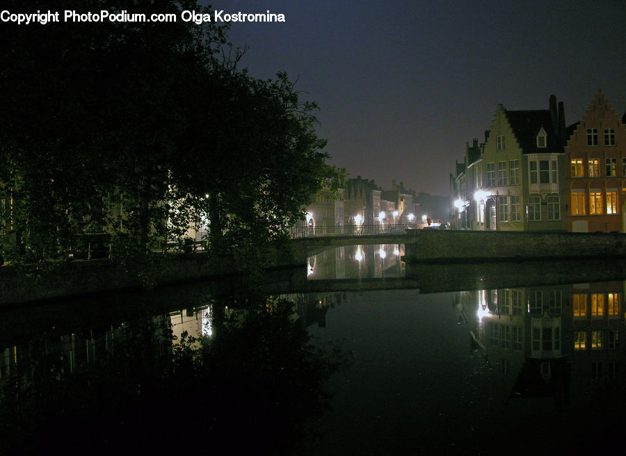 Plant, Potted Plant, Canal, Outdoors, River, Water, Light