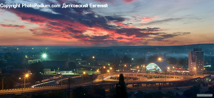 Bridge, Dawn, Dusk, Red Sky, Sky, Sunrise, Sunset