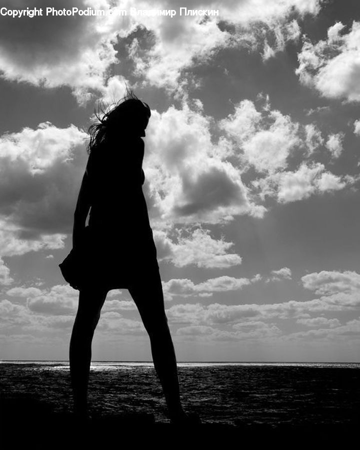 Silhouette, Outdoors, Sky, Cloud, Cumulus