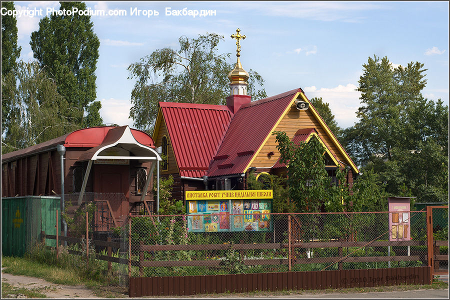 Building, Cottage, Housing, Plant, Potted Plant, Playground, Roof