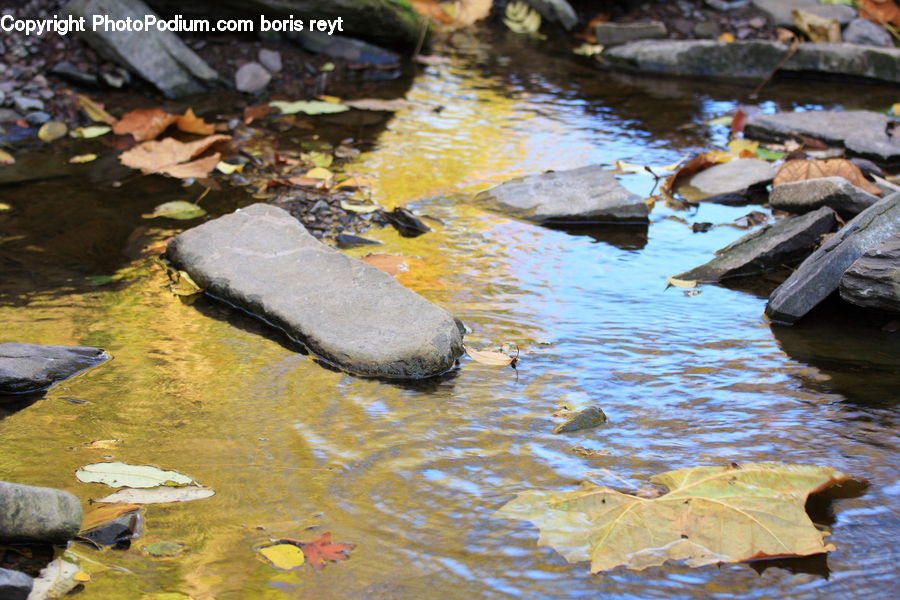 Creek, Outdoors, River, Water, Rock, Pond, Boat