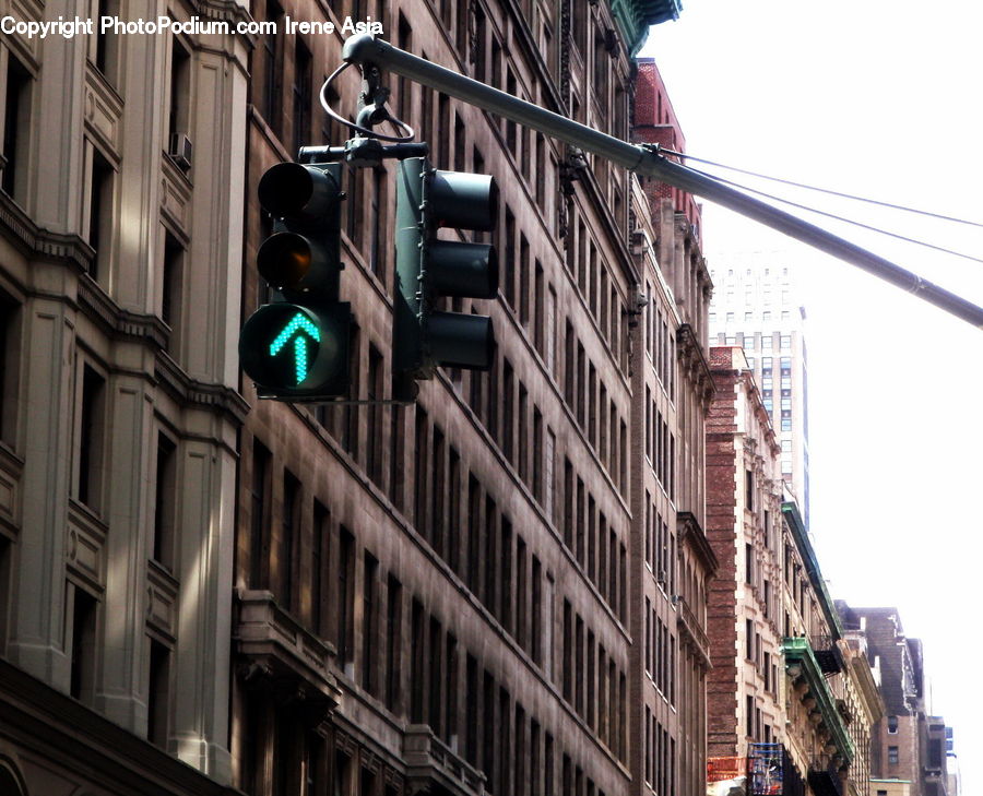 Light, Traffic Light, City, Downtown, Urban, Building, Town