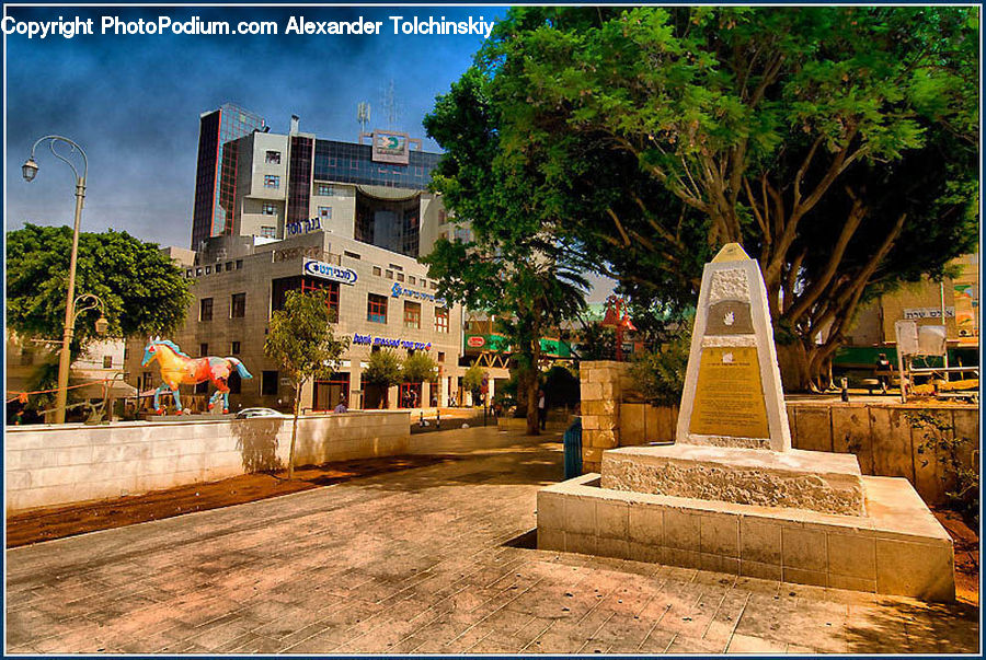 Architecture, Downtown, Plaza, Town Square, Tomb, Fountain, Water