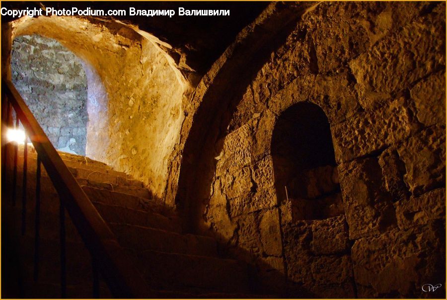 Crypt, Drain, Sewer, Dungeon, Arch, Water, Arabesque Pattern