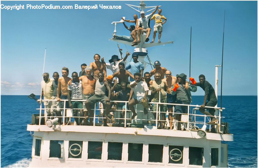 People, Person, Human, Boat, Watercraft, Construction, Bikini