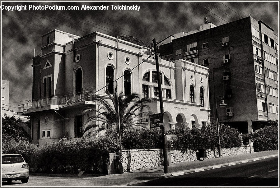 Automobile, Car, Vehicle, Downtown, Neighborhood, Town, Building