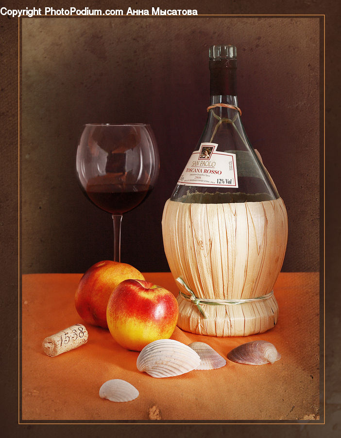 Glass, Goblet, Apple, Fruit, Indoors, Interior Design, Room
