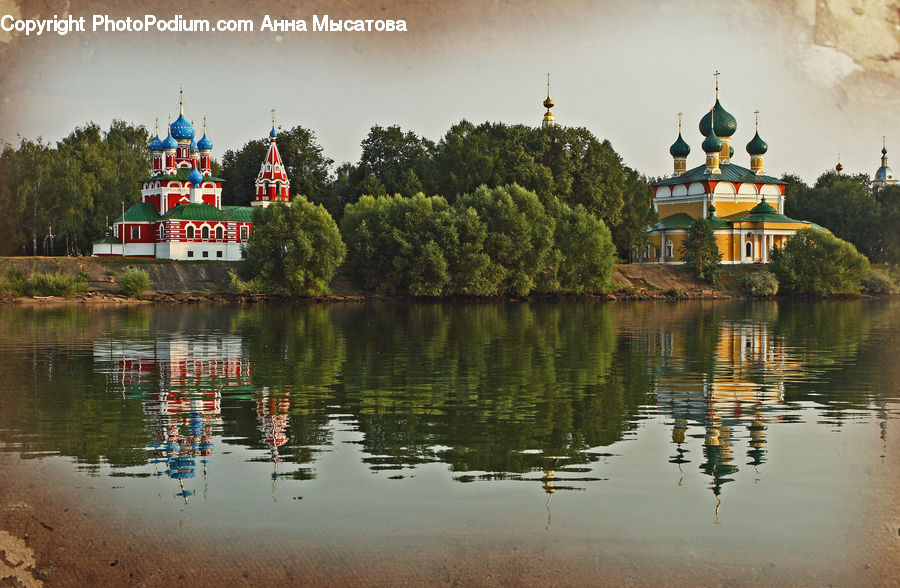 Architecture, Castle, Fort, Lake, Outdoors, Water, Church