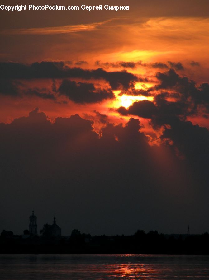 Dawn, Dusk, Red Sky, Sky, Sunrise, Sunset, Outdoors