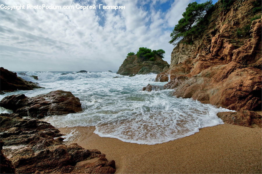 Outdoors, Sea, Sea Waves, Water, Beach, Coast, Promontory