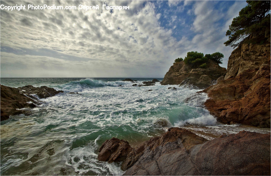 Outdoors, Sea, Sea Waves, Water, Ocean, Cliff, Coast