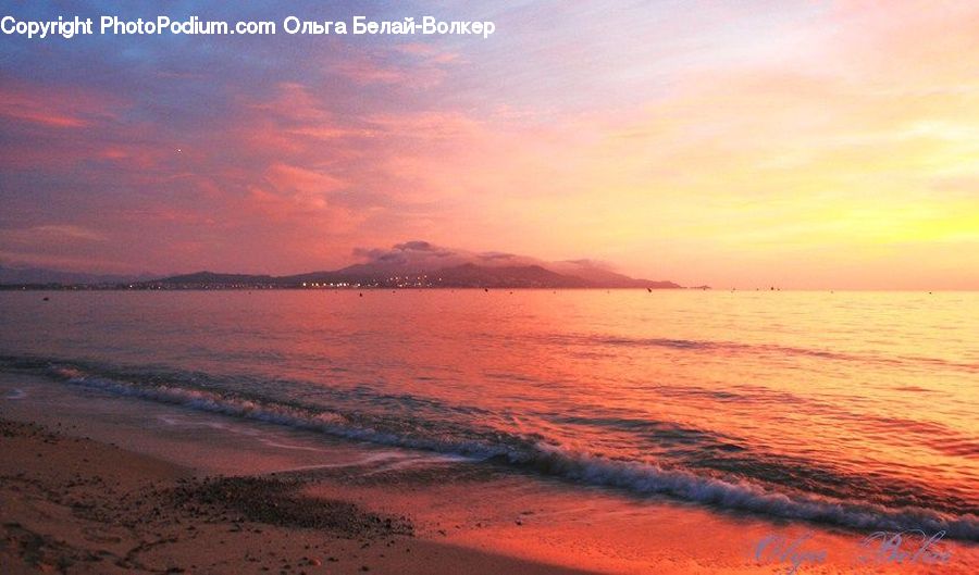 Beach, Coast, Outdoors, Sea, Water, Ocean, Dusk
