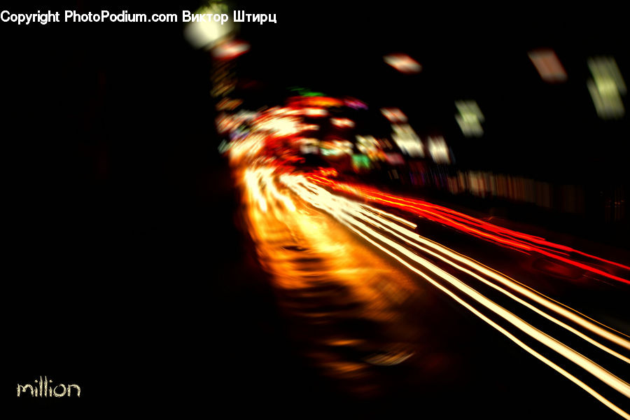 Tunnel, Night, Outdoors, Lighting, City, Downtown, Metropolis