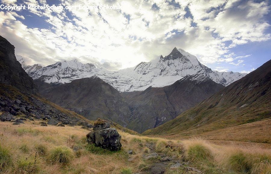 Field, Grass, Grassland, Land, Outdoors, Crest, Mountain