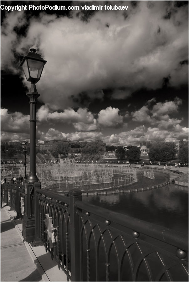 Lamp Post, Pole, Bridge, Boardwalk, Path, Pavement, Sidewalk