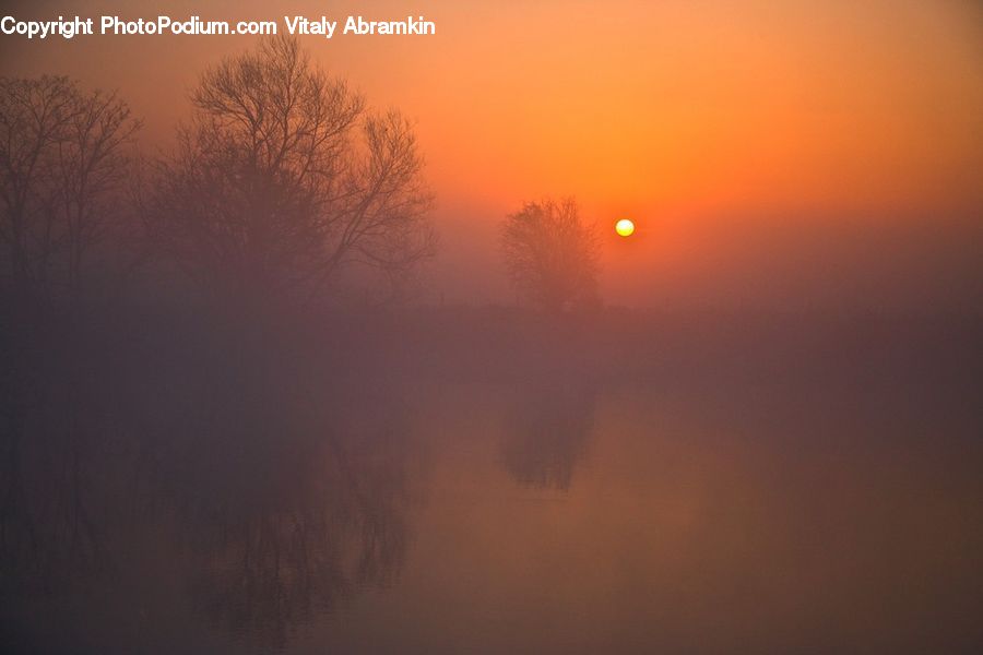 Dawn, Dusk, Sky, Sunrise, Sunset, Fog, Mist