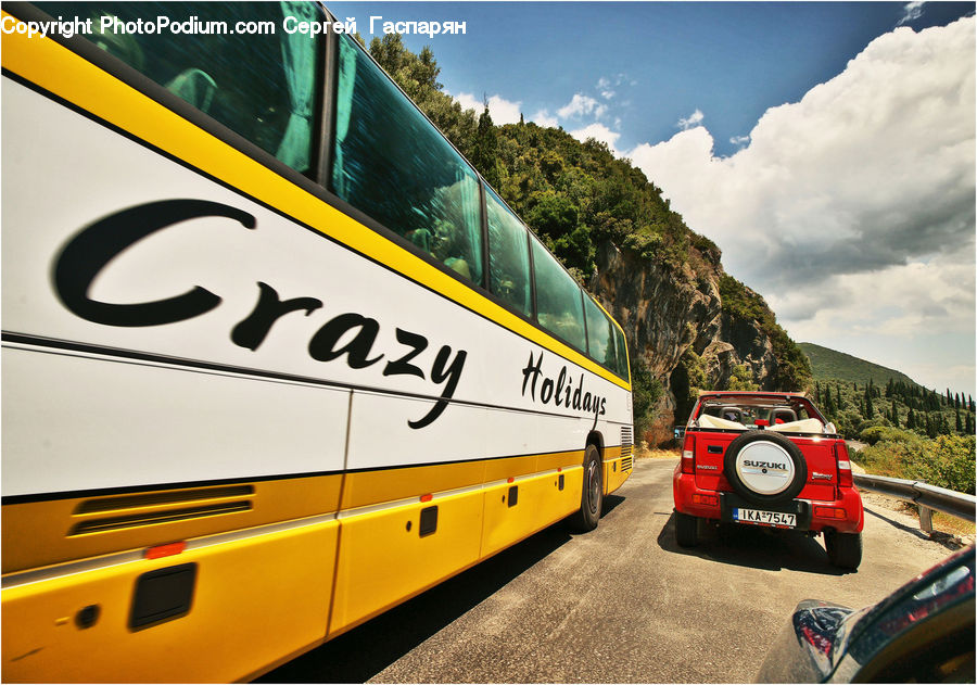 Moving Van, Van, Bus, Double Decker Bus, Vehicle, Automobile, Car