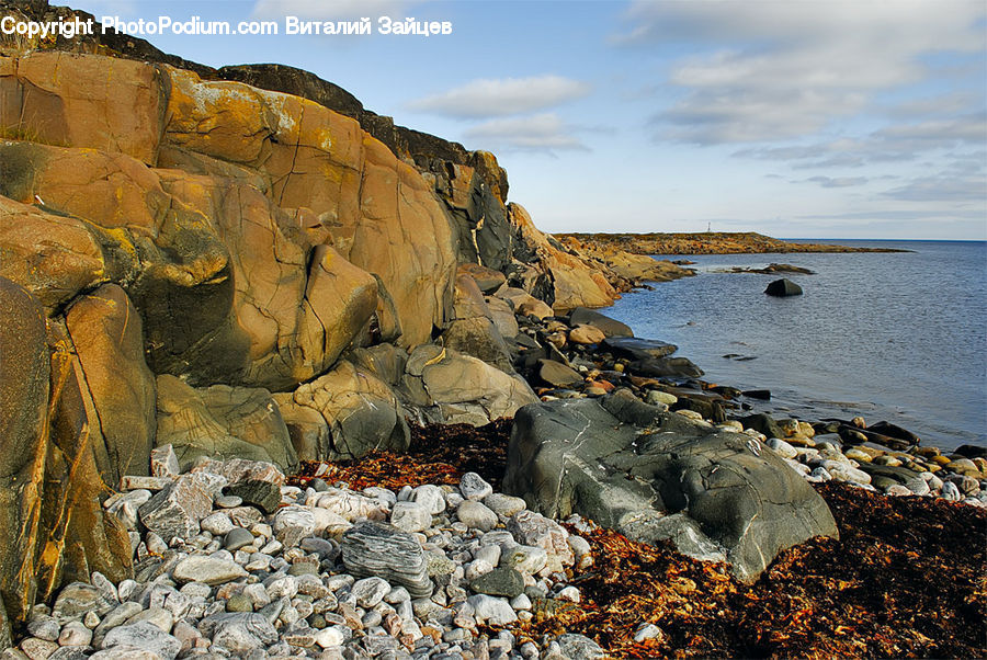 Rock, Coast, Outdoors, Sea, Water, Cliff, Rubble