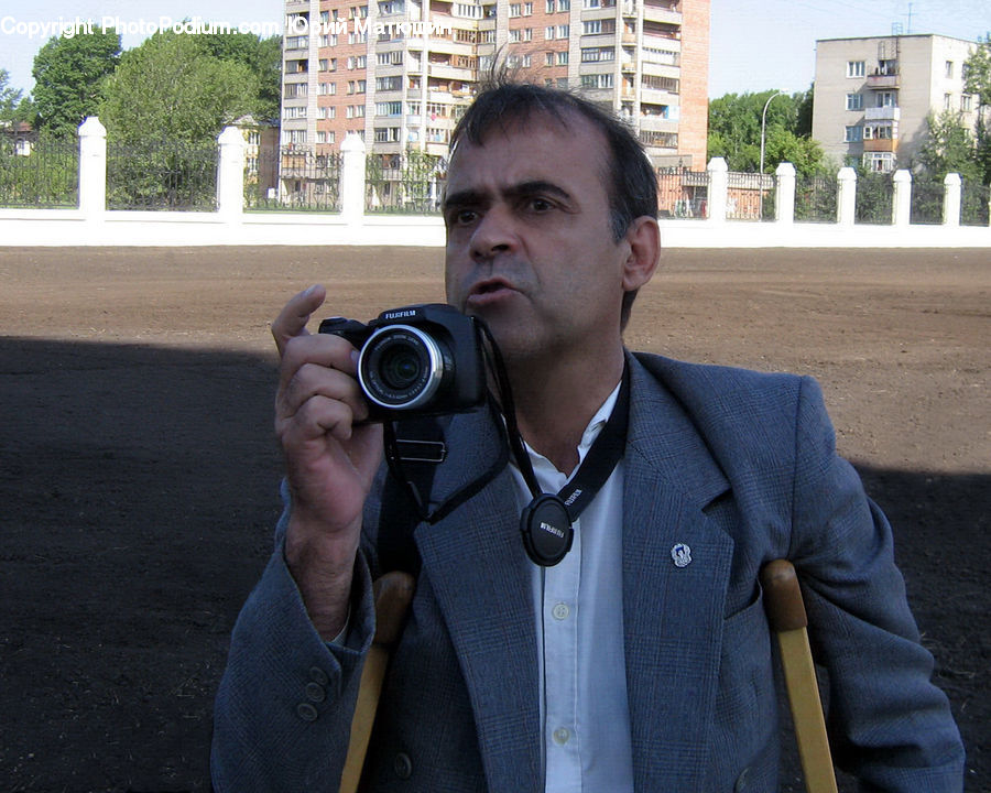 Human, People, Person, Sitting, Camera, Electronics, Apartment Building