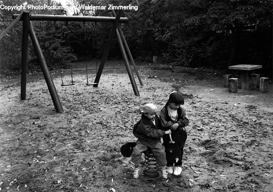 People, Person, Human, Playground, Swing, Cabin, Hut