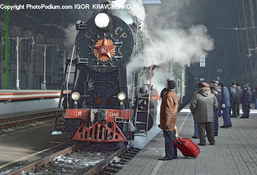 People, Person, Human, Train, Vehicle, Locomotive, Rail