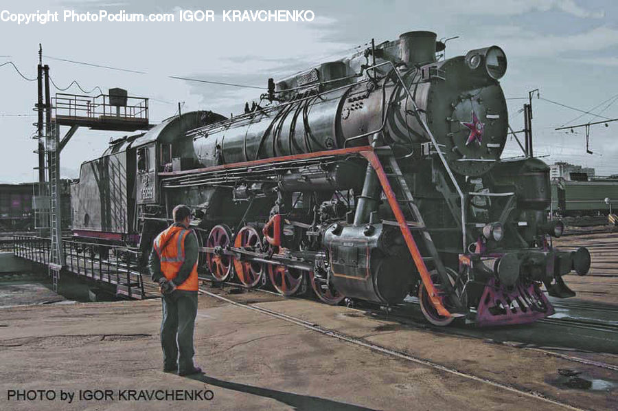 People, Person, Human, Train, Vehicle, Locomotive, Rail