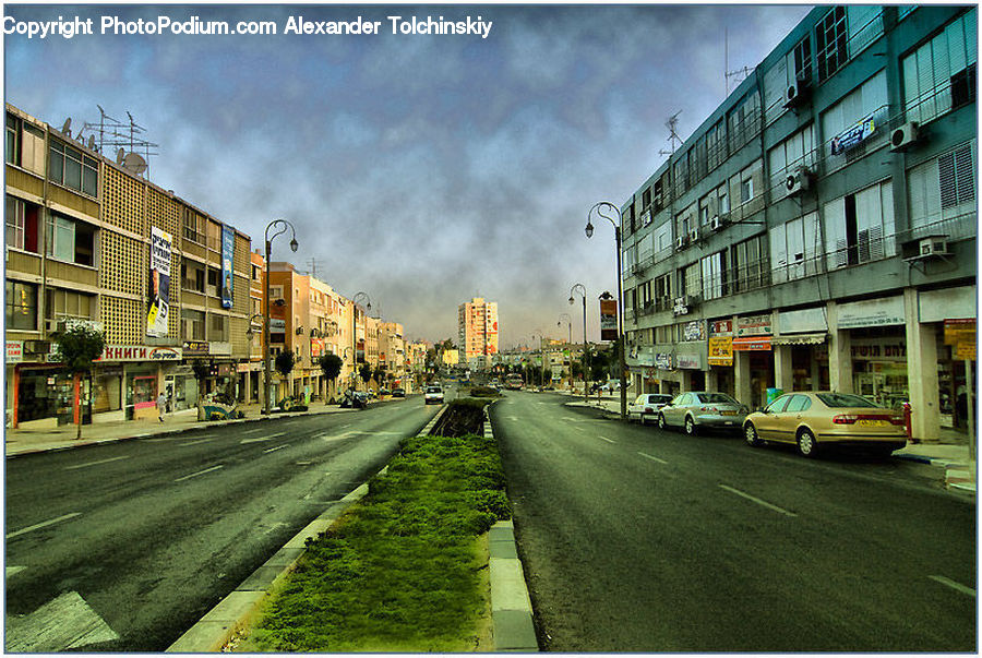 Road, Street, Town, Building, Office Building, Housing, Apartment Building