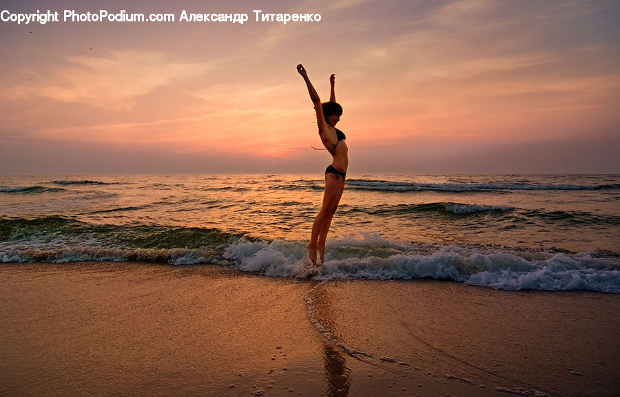 Beach, Coast, Outdoors, Sea, Water, Bikini, Maillot