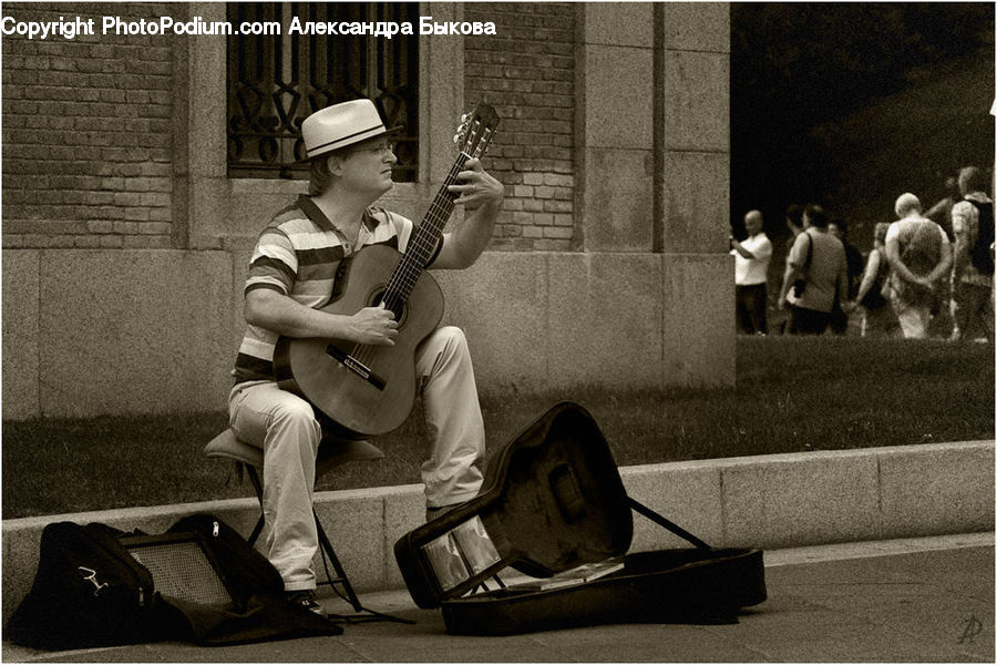 People, Person, Human, Bag, Guitar, Guitarist, Musical Instrument